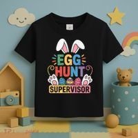 Egg Hunt Supervisor Bunny Paws Easter Party Matching Family Toddler T-Shirt thumb 3