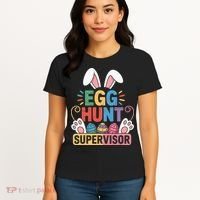 Egg Hunt Supervisor Bunny Paws Easter Party Matching Family Women's T-Shirt thumb 4