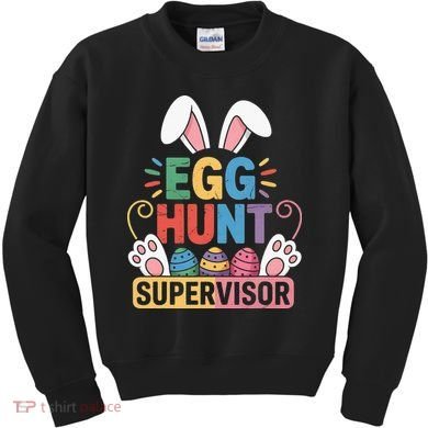Egg Hunt Supervisor Bunny Paws Easter Party Matching Family Kids Sweatshirt