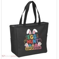 Egg Hunt Supervisor Bunny Paws Easter Party Matching Family Tote Bag thumb 2