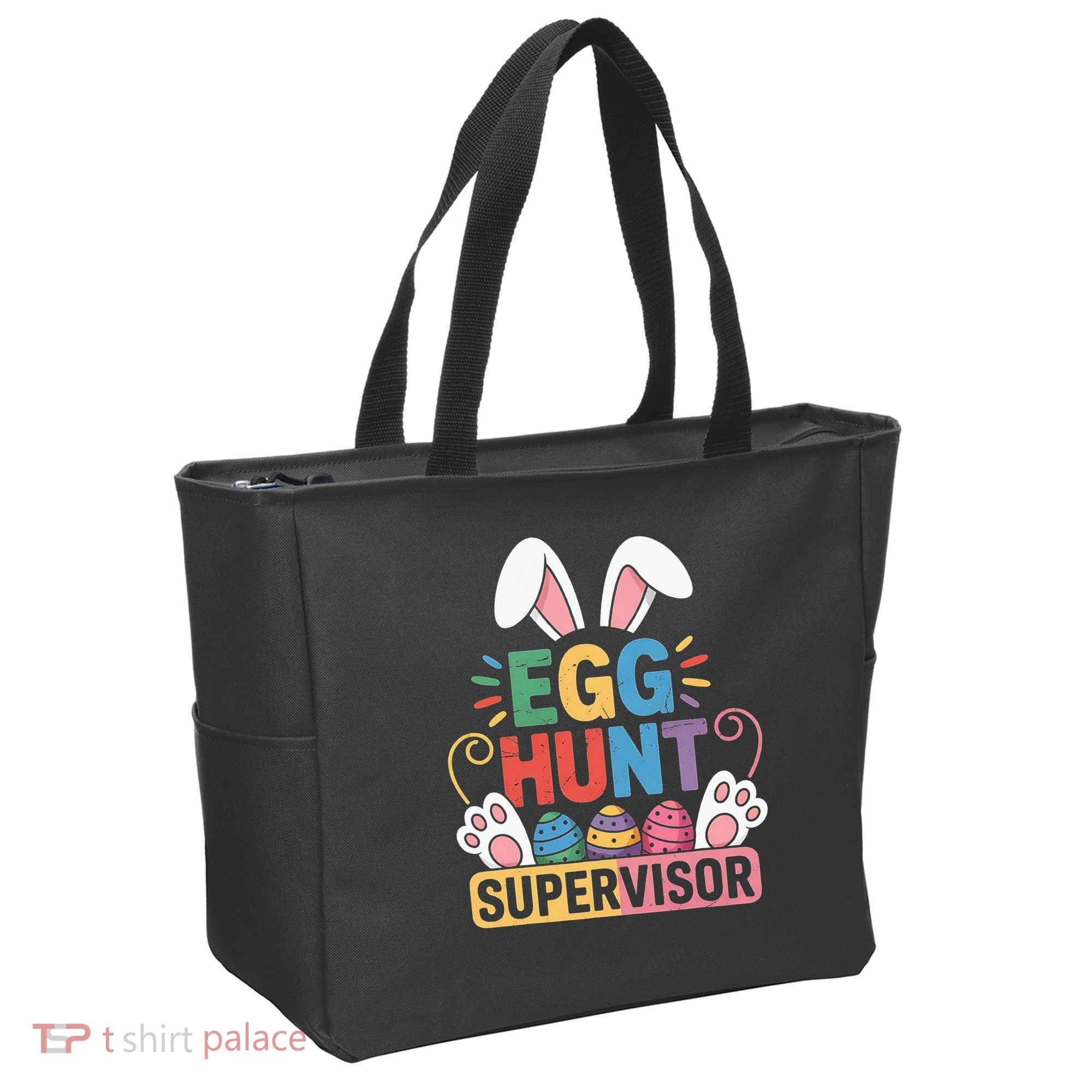Egg Hunt Supervisor Bunny Paws Easter Party Matching Family Tote Bag