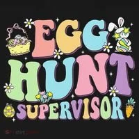 Egg Hunt Supervisor Eggs Hunting Easter Day Parents Mom Dad Bucket Hat thumb 4