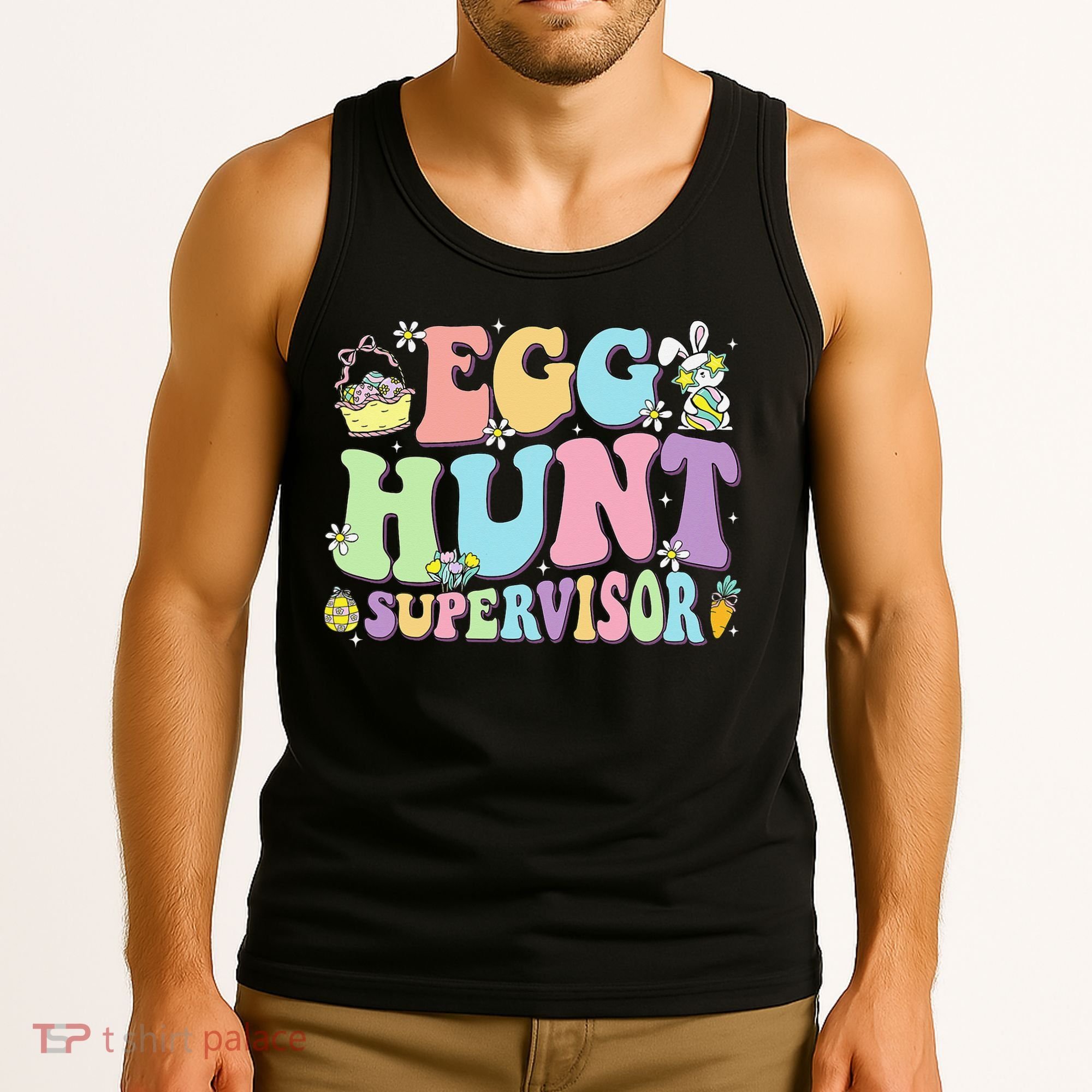 Egg Hunt Supervisor Eggs Hunting Easter Day Parents Mom Dad Tank Top