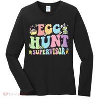 Egg Hunt Supervisor Eggs Hunting Easter Day Parents Mom Dad Women's Long Sleeve Shirt thumb 0