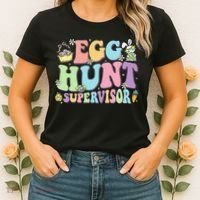 Egg Hunt Supervisor Eggs Hunting Easter Day Parents Mom Dad Women's T-Shirt thumb 2
