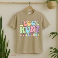 Egg Hunt Supervisor Eggs Hunting Easter Day Parents Mom Dad T-Shirt thumb 2