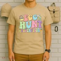Egg Hunt Supervisor Eggs Hunting Easter Day Parents Mom Dad T-Shirt thumb 6