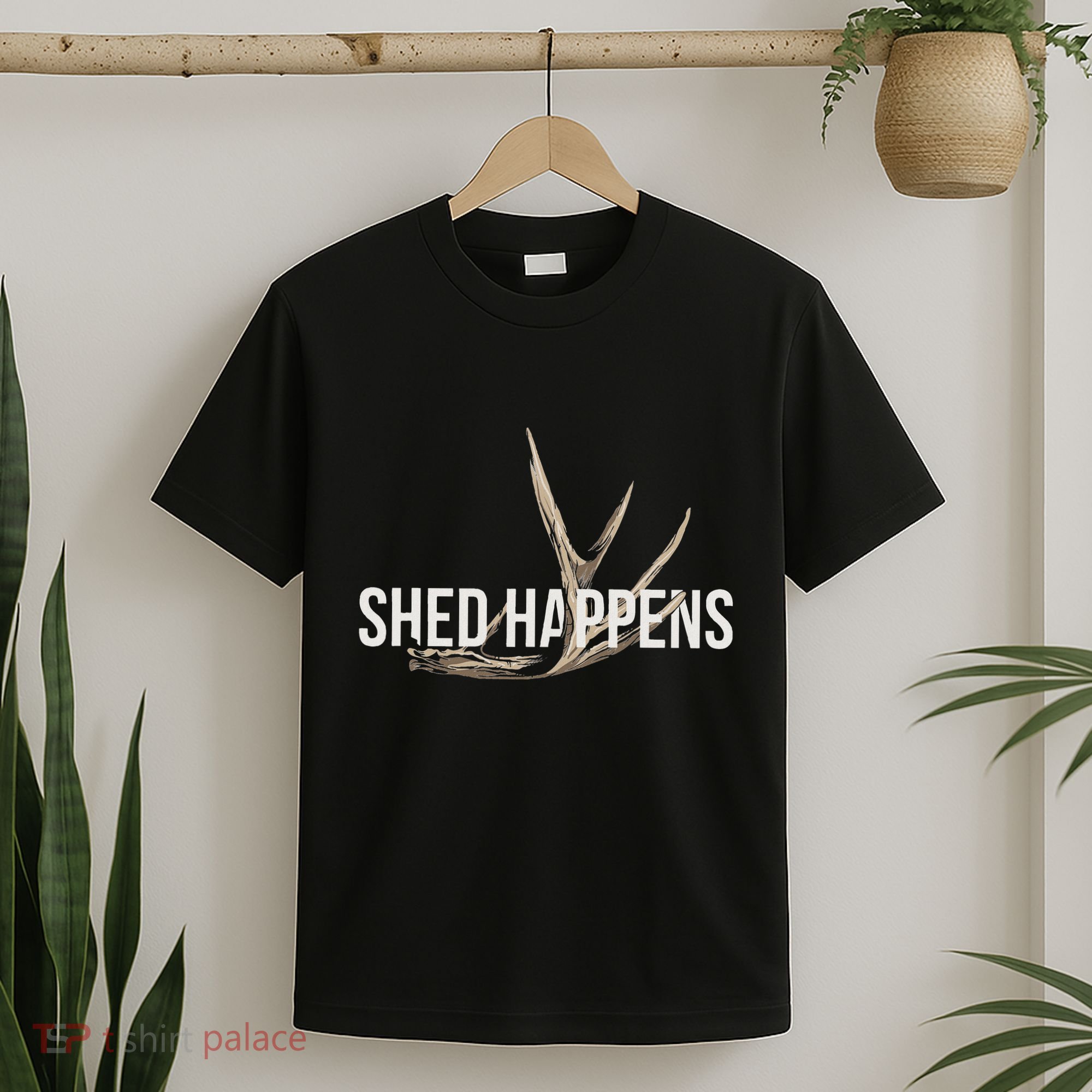 Elk Hunter Shed Happens Funny Deer Hunting T-Shirt
