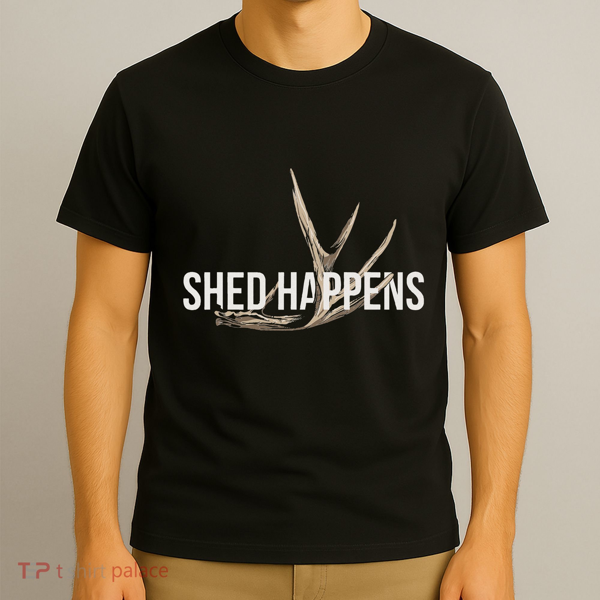 Elk Hunter Shed Happens Funny Deer Hunting T-Shirt