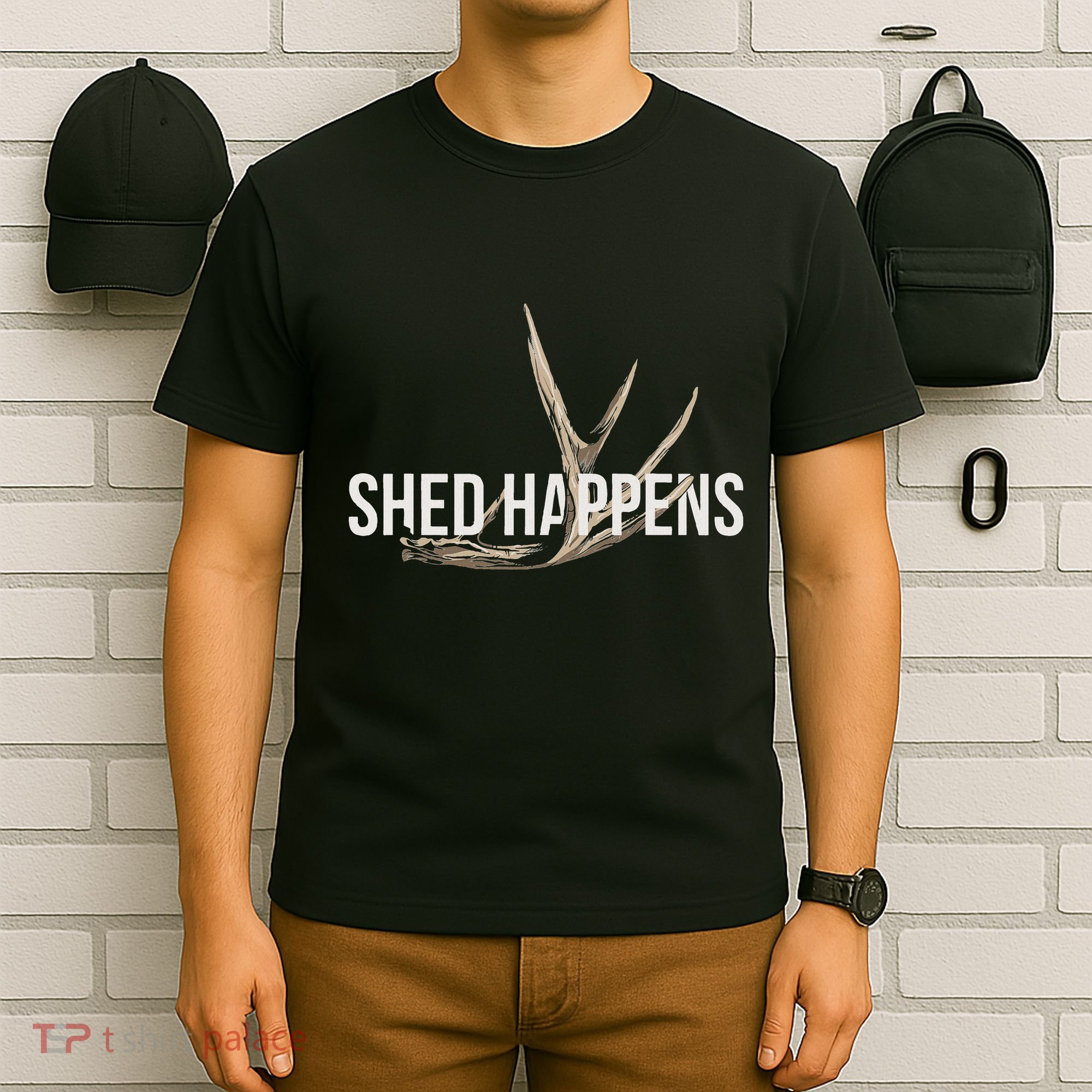 Elk Hunter Shed Happens Funny Deer Hunting T-Shirt