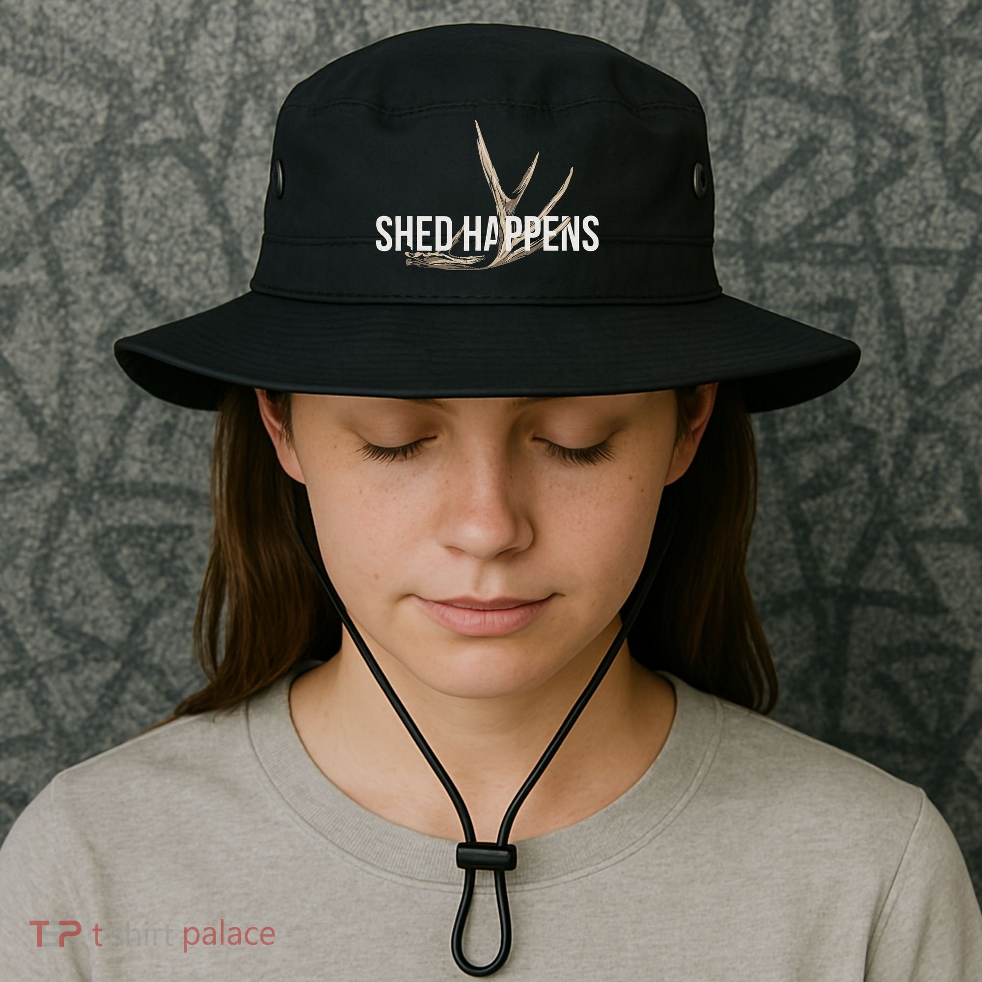 Elk Hunter Shed Happens Funny Deer Hunting Bucket Hat