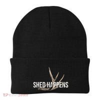 Elk Hunter Shed Happens Funny Deer Hunting Beanie thumb 0