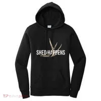 Elk Hunter Shed Happens Funny Deer Hunting Women's Hoodie thumb 0