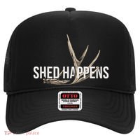 Elk Hunter Shed Happens Funny Deer Hunting Hat thumb 0