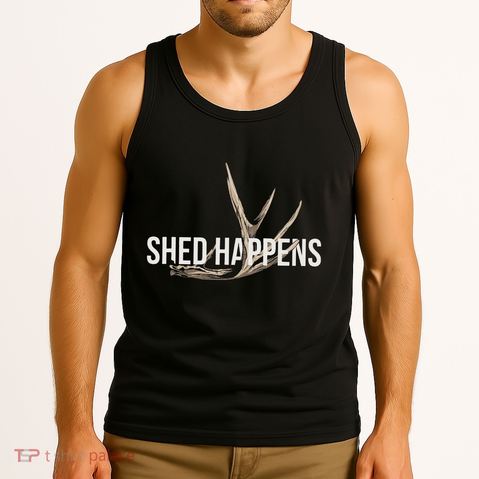 Elk Hunter Shed Happens Funny Deer Hunting Tank Top