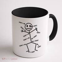Everything Hurts Stick Man In Pain Coffee Mug thumb 1