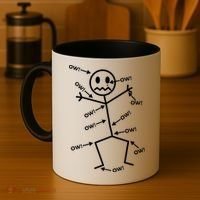 Everything Hurts Stick Man In Pain Coffee Mug thumb 4
