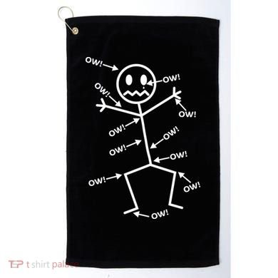 Everything Hurts Stick Man In Pain Golf Towel