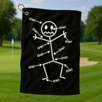 Everything Hurts Stick Man In Pain Golf Towel thumb 1