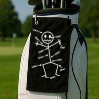 Everything Hurts Stick Man In Pain Golf Towel thumb 2