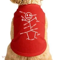 Everything Hurts Stick Man In Pain Doggie Tank thumb 0
