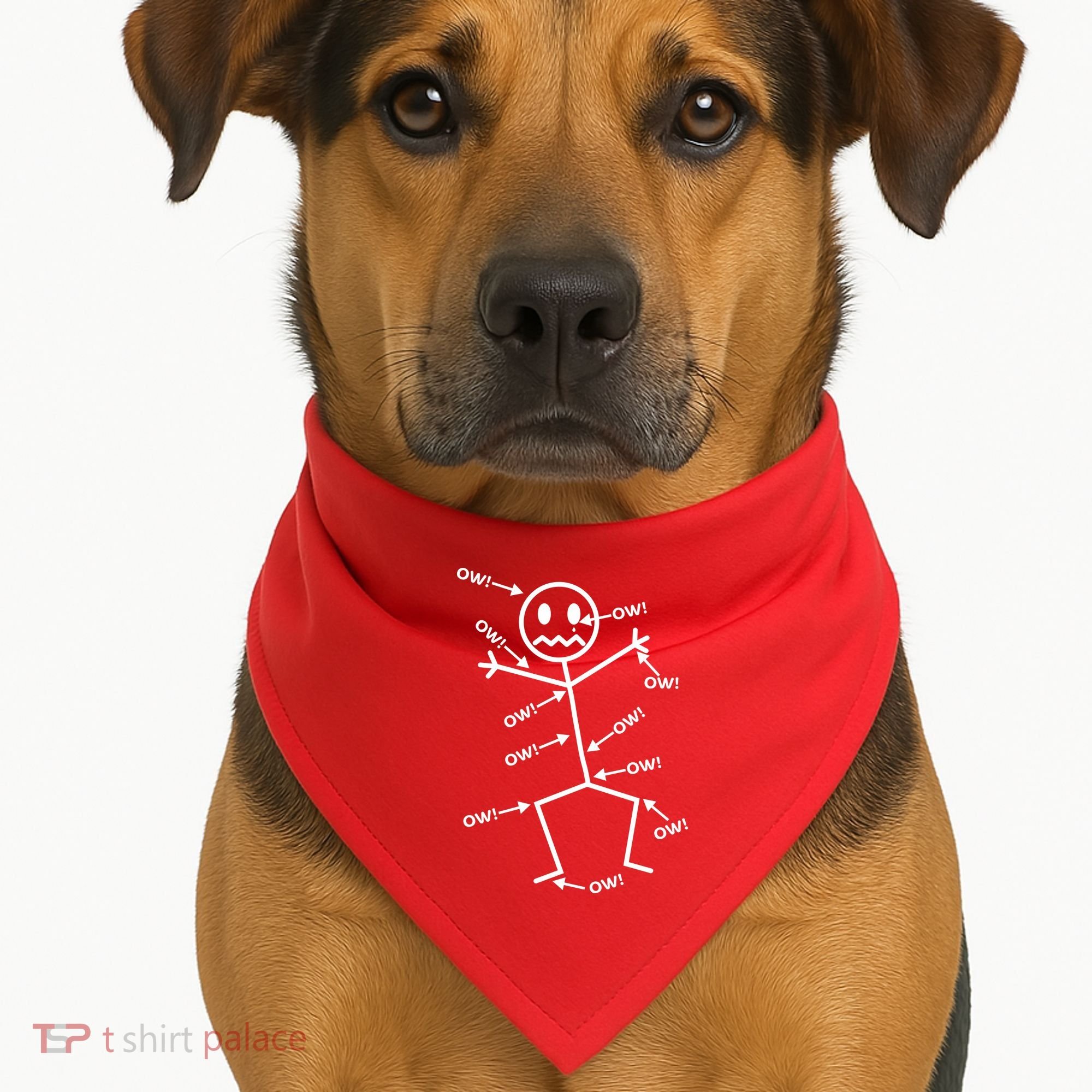 Everything Hurts Stick Man In Pain USA-Made Doggie Bandana