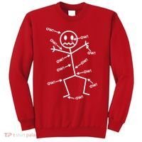 Everything Hurts Stick Man In Pain Sweatshirt thumb 0