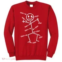 Everything Hurts Stick Man In Pain Sweatshirt thumb 0