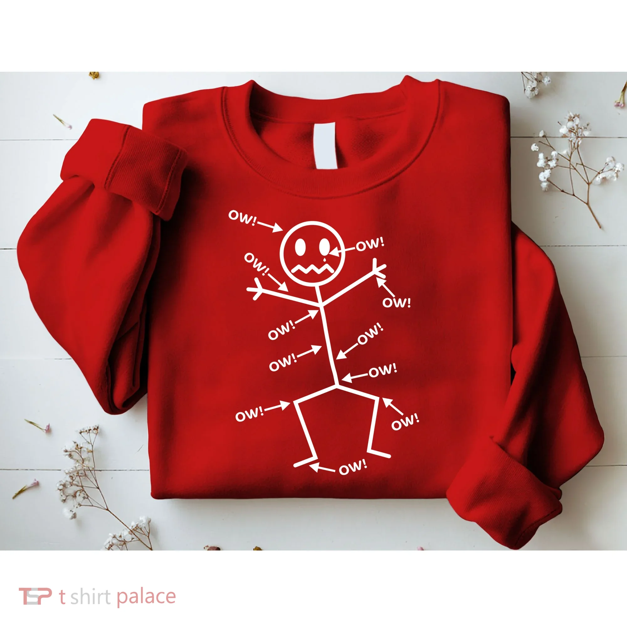 Everything Hurts Stick Man In Pain Sweatshirt