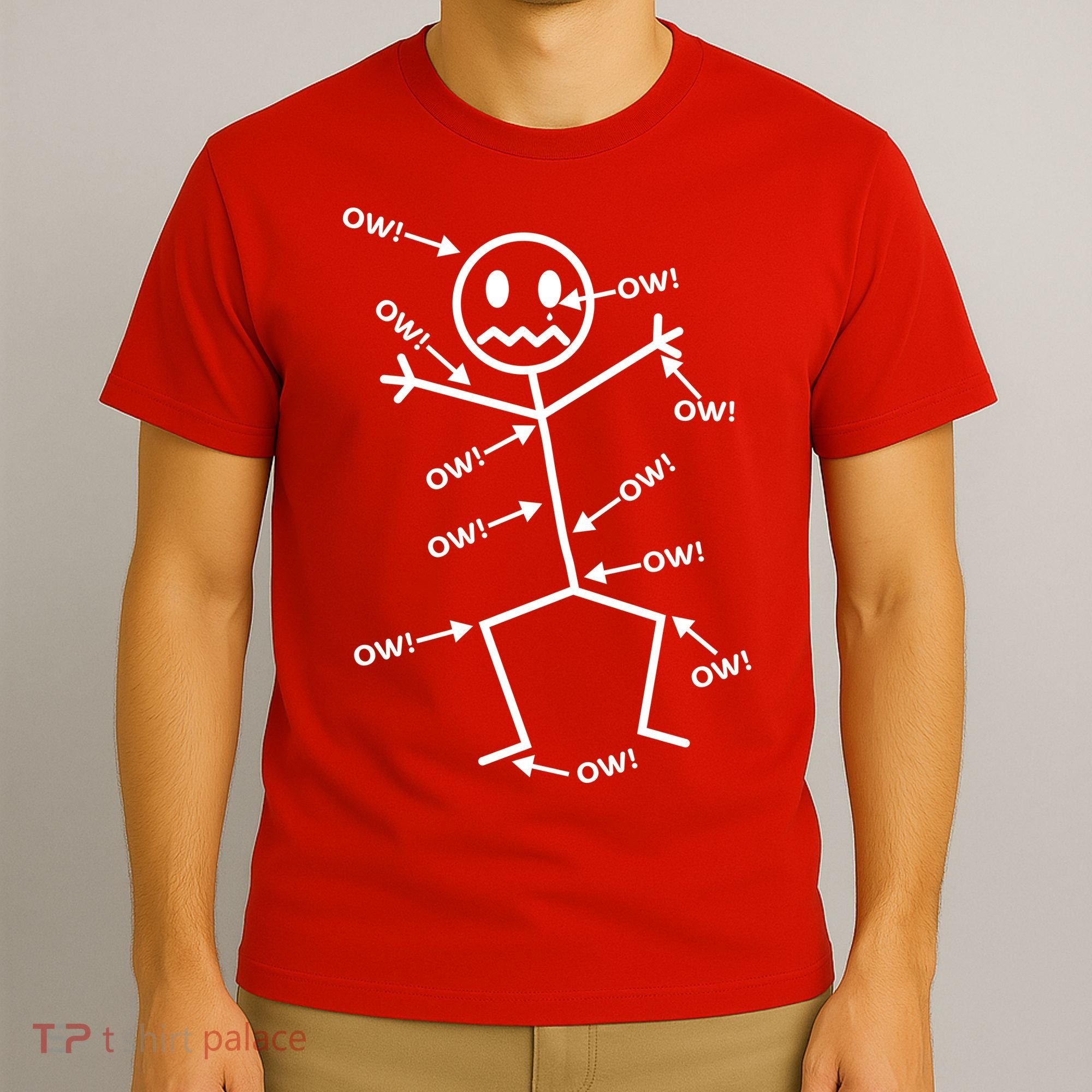 Everything Hurts Stick Man In Pain T-Shirt