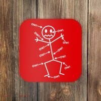 Everything Hurts Stick Man In Pain Coaster thumb 0