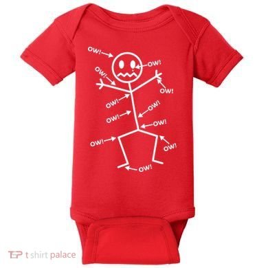 Everything Hurts Stick Man In Pain Baby Bodysuit