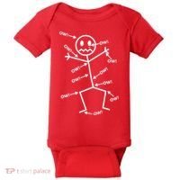 Everything Hurts Stick Man In Pain Baby Bodysuit thumb 0