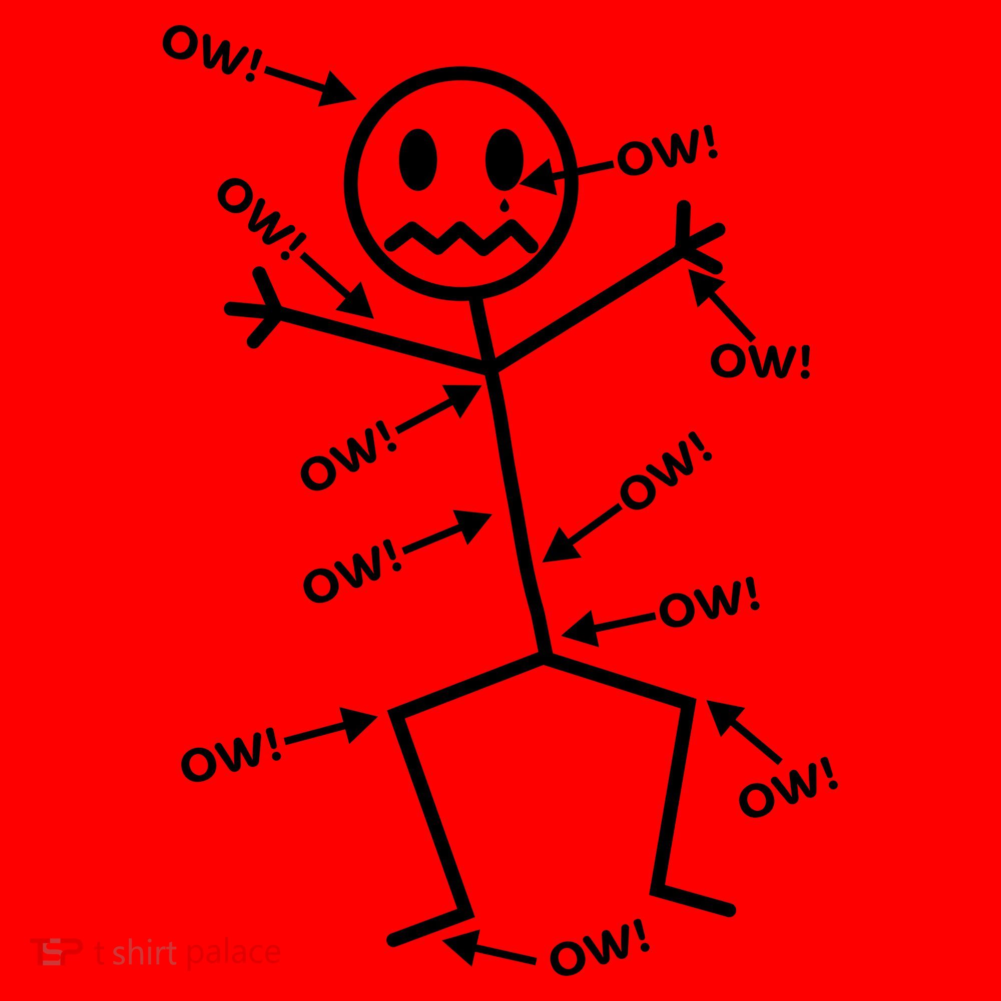 Everything Hurts Stick Man In Pain Santa Hat
