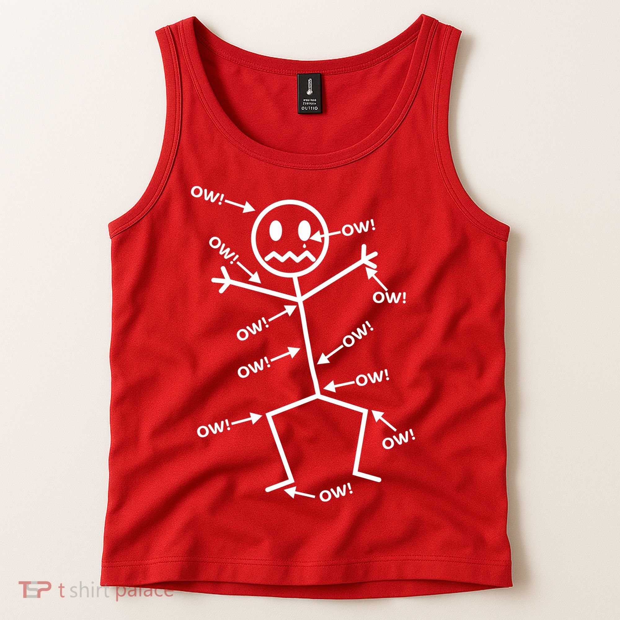 Everything Hurts Stick Man In Pain Tank Top