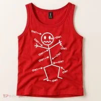 Everything Hurts Stick Man In Pain Tank Top thumb 2