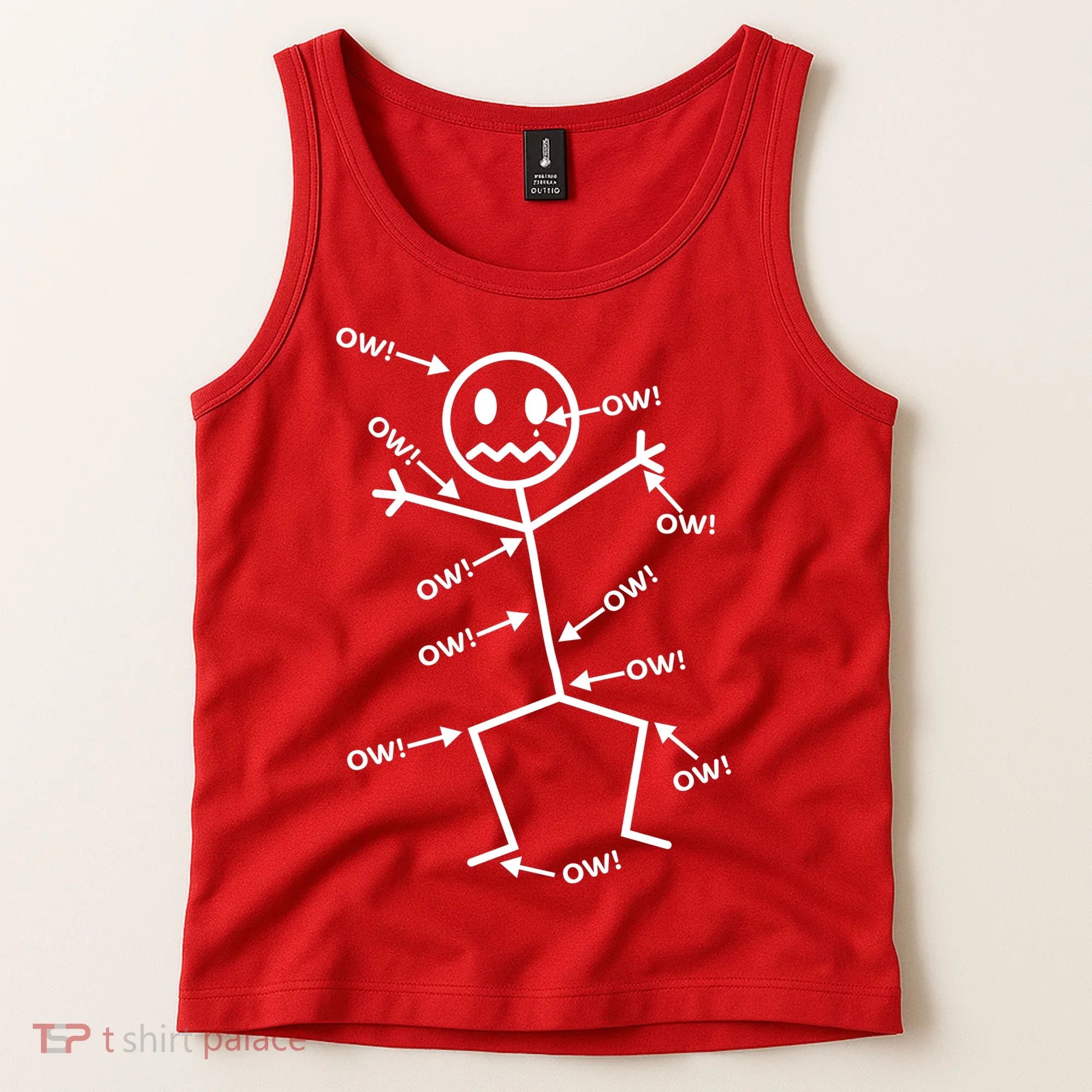 Everything Hurts Stick Man In Pain Tank Top