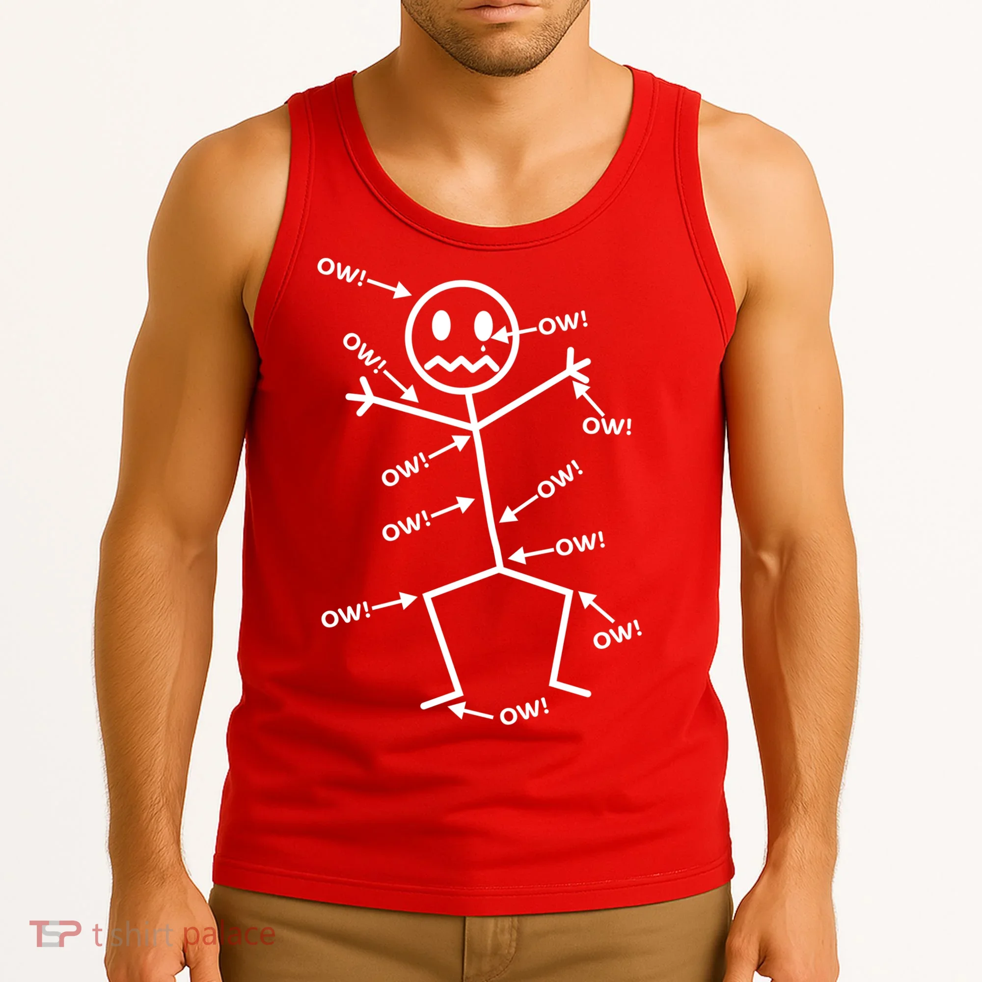 Everything Hurts Stick Man In Pain Tank Top