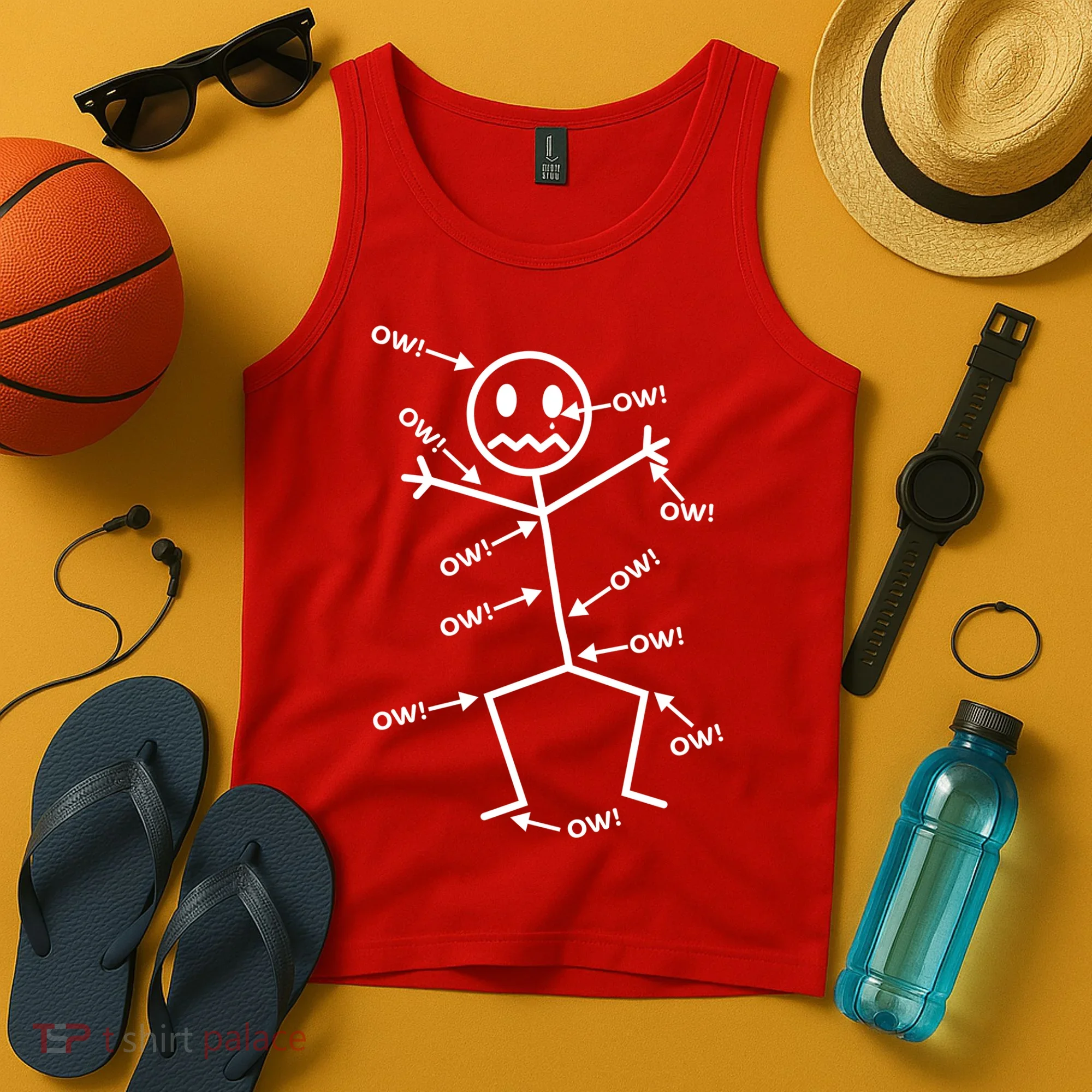 Everything Hurts Stick Man In Pain Tank Top