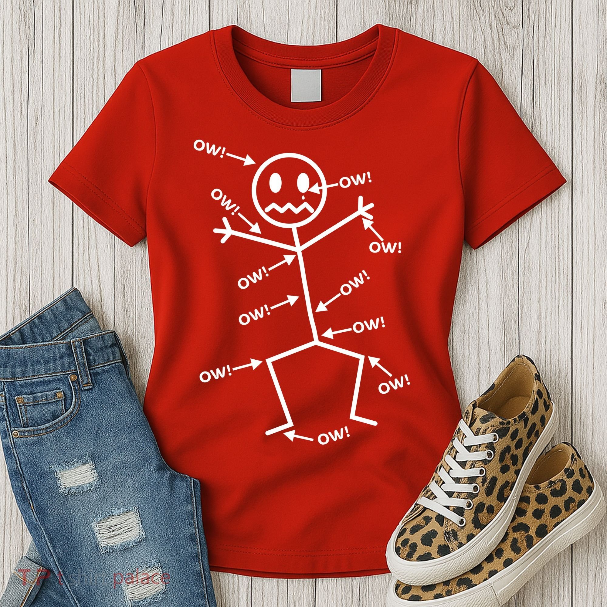 Everything Hurts Stick Man In Pain Women's T-Shirt