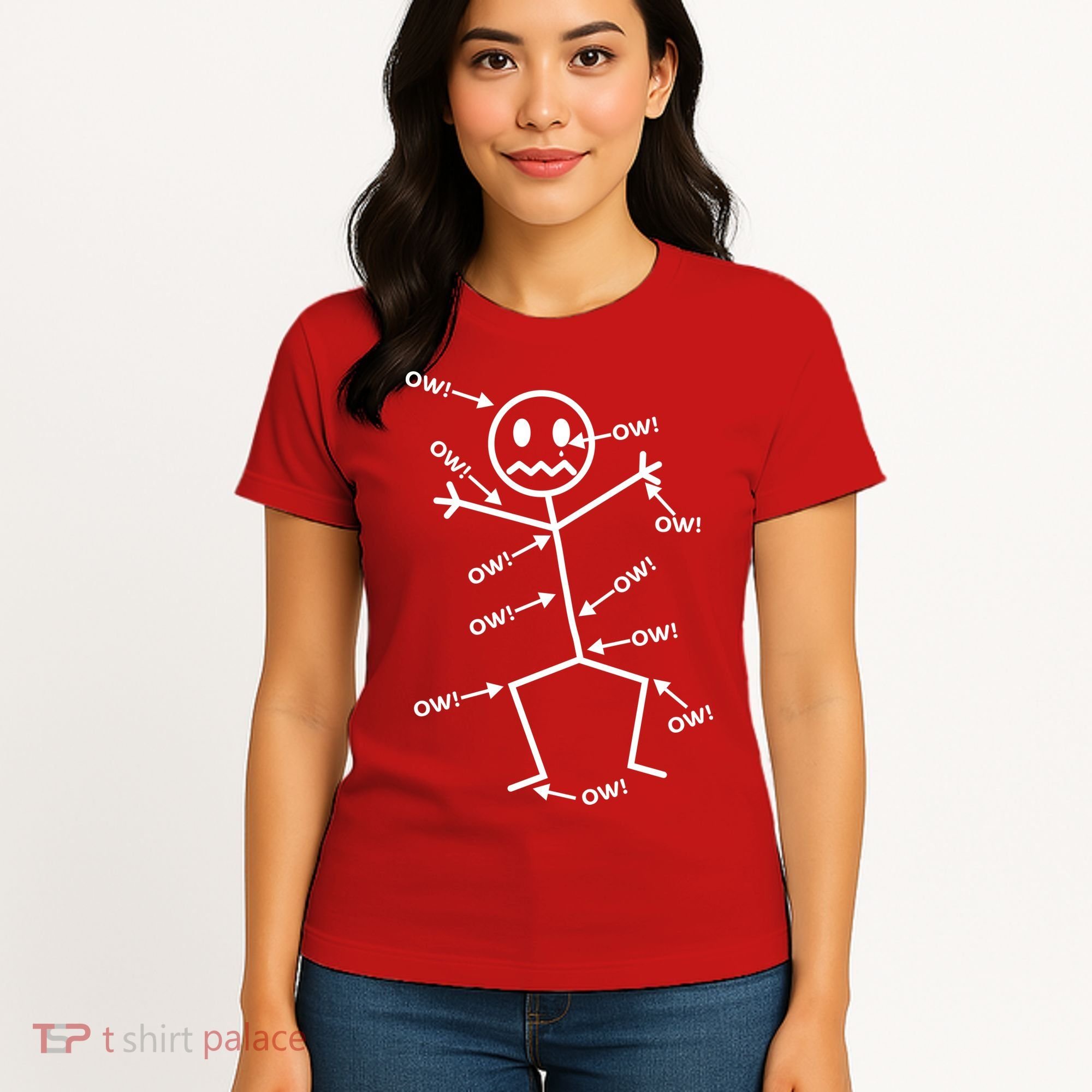 Everything Hurts Stick Man In Pain Women's T-Shirt