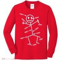 Everything Hurts Stick Man In Pain Kids Long Sleeve Shirt thumb 0