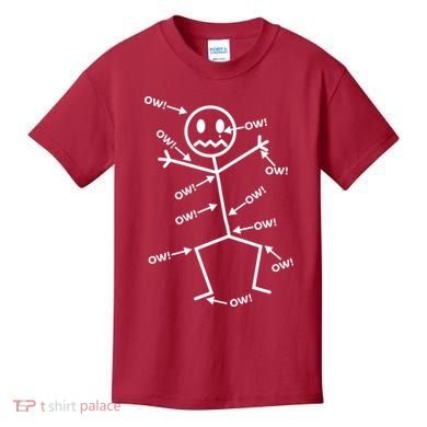 Everything Hurts Stick Man In Pain Kids T-Shirt