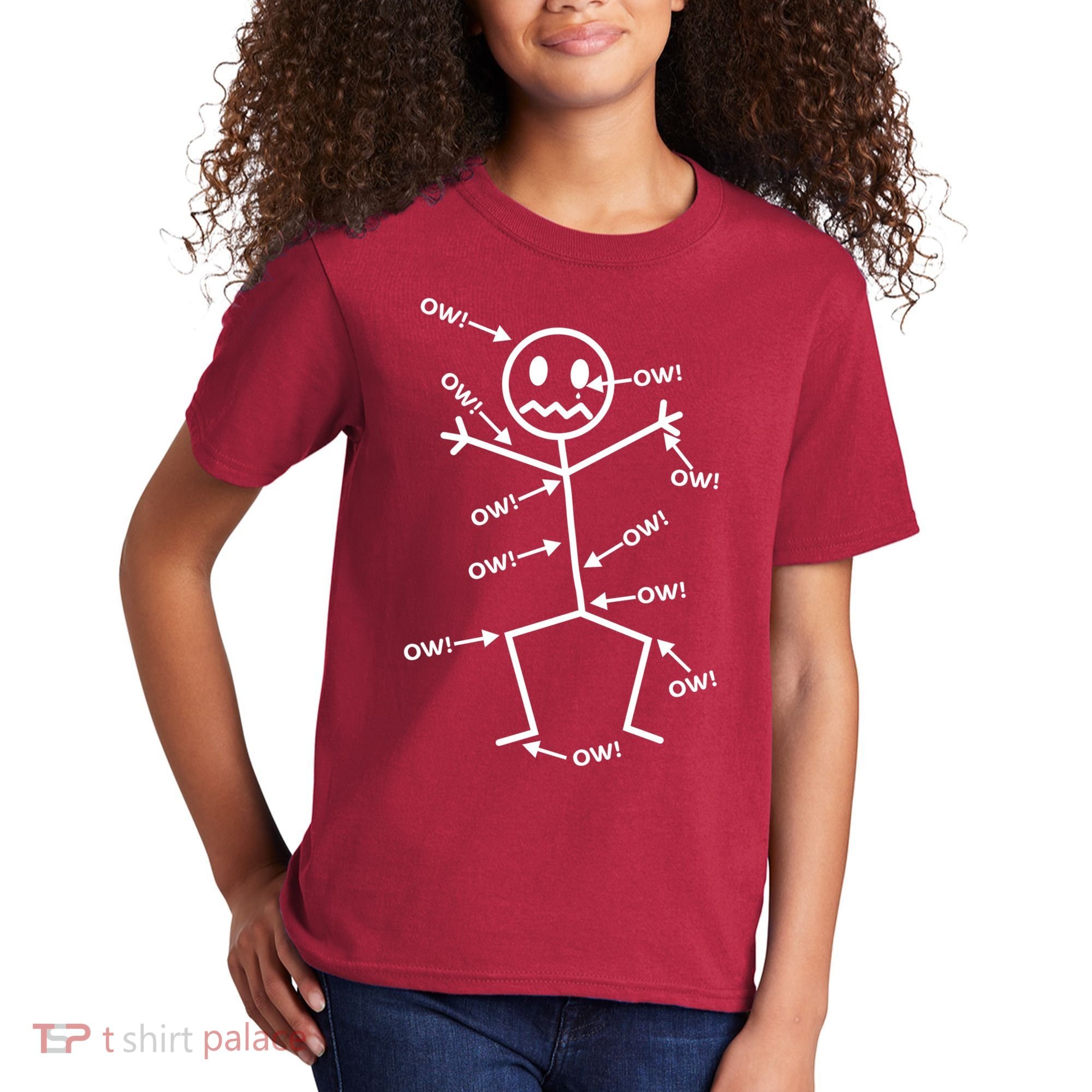 Everything Hurts Stick Man In Pain Kids T-Shirt