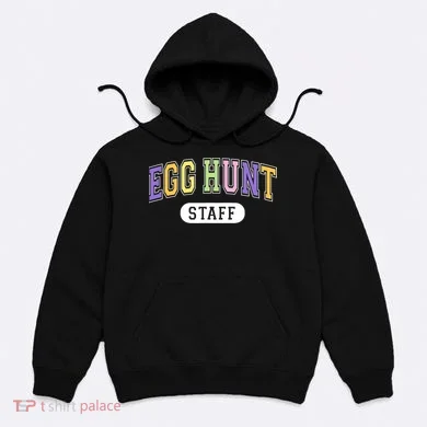 Egg Hunt Staff Funny Varsity Style Parents Easter Event Hoodie