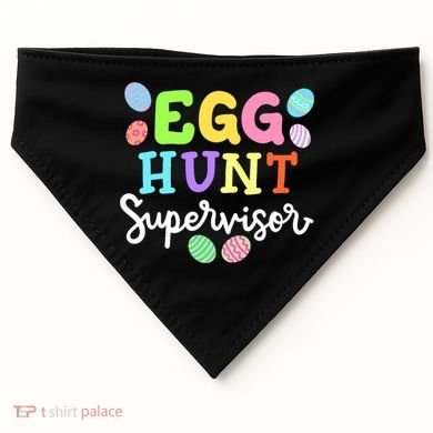 Egg Hunt Supervisor Funny Easter Mom Dad  USA-Made Doggie Bandana