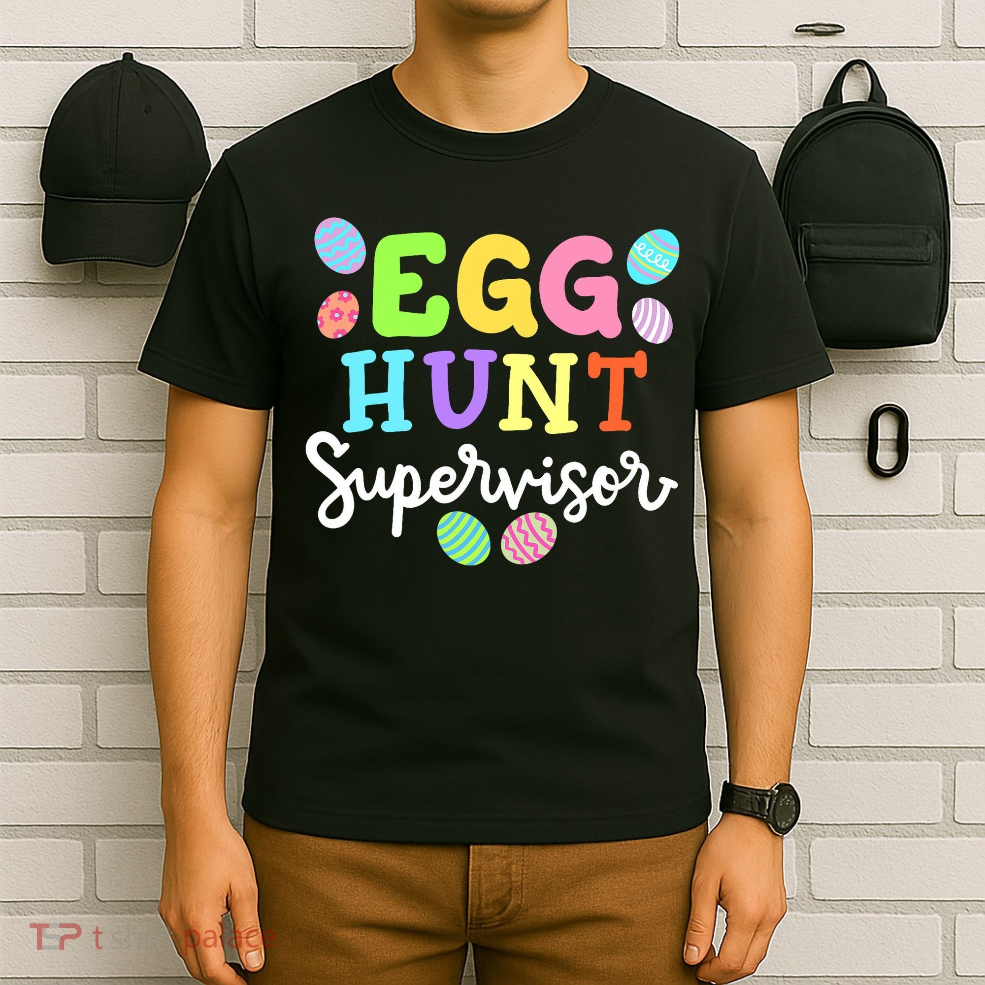 Egg Hunt Supervisor Funny Easter Mom Dad  T-Shirt