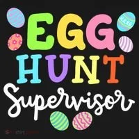 Egg Hunt Supervisor Funny Easter Mom Dad  Button thumb 1