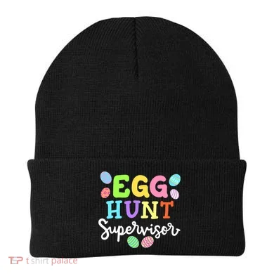Egg Hunt Supervisor Funny Easter Mom Dad Beanie