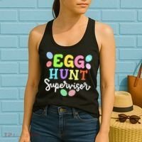 Egg Hunt Supervisor Funny Easter Mom Dad  Women's Tank Top thumb 2